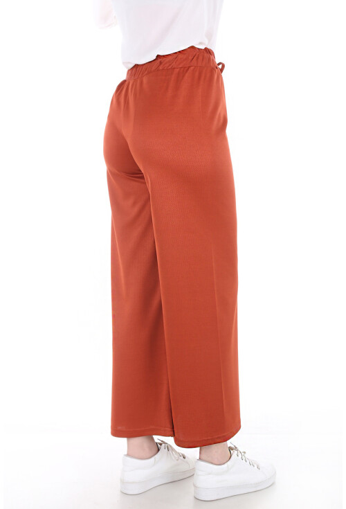 6433 Beli Lastikli Bol Pantolon