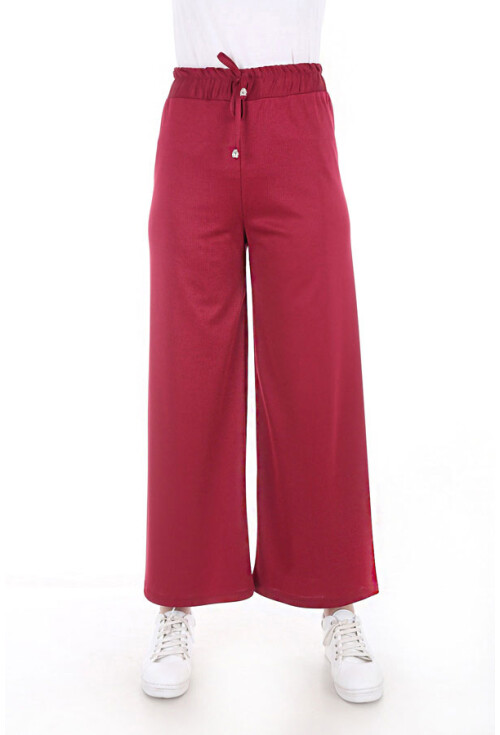 6433 Beli Lastikli Bol Pantolon