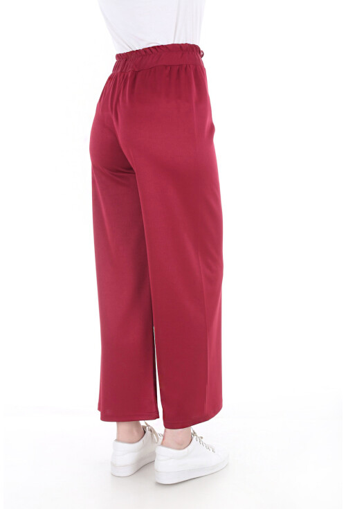 6433 Beli Lastikli Bol Pantolon