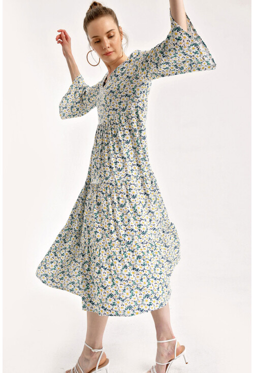 1959 Patterned Viscose Dress