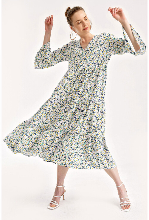 1959 Patterned Viscose Dress