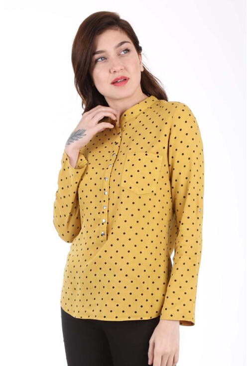 3432 Desenli Çıtçıtlı Gömlek