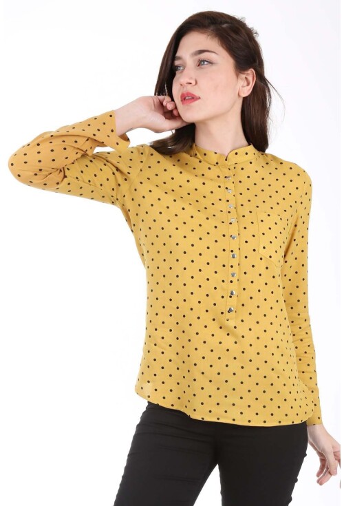 3432 Desenli Çıtçıtlı Gömlek
