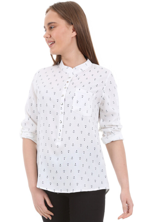 3432 Desenli Çıtçıtlı Gömlek