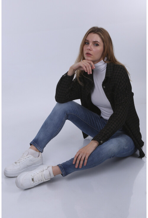 3852 Kazayağı Desen Gömlek
