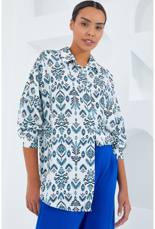 3985 Oversized Satin Shirt