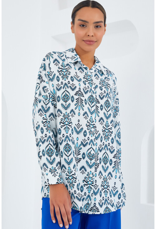 3985 Oversized Satin Shirt