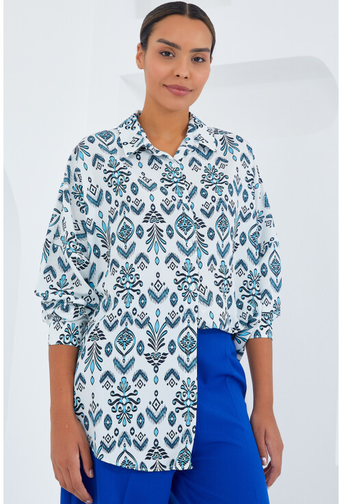 3985 Oversized Satin Shirt