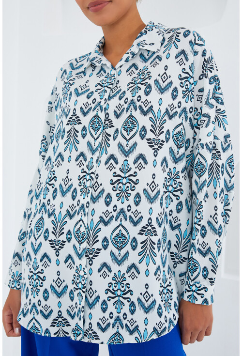 3985 Oversized Satin Shirt