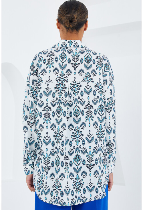 3985 Oversized Satin Shirt