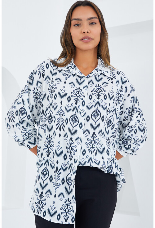 3985 Oversized Satin Shirt