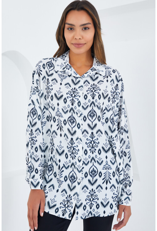 3985 Oversized Satin Shirt