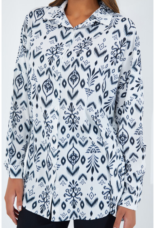3985 Oversized Satin Shirt