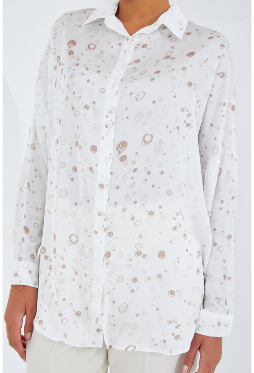 3985 Oversized Satin Shirt