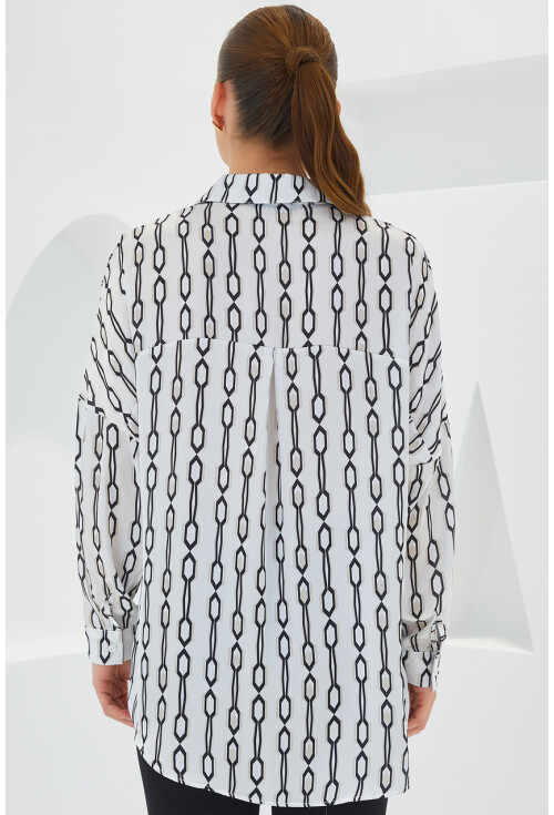 3985 Oversized Satin Shirt