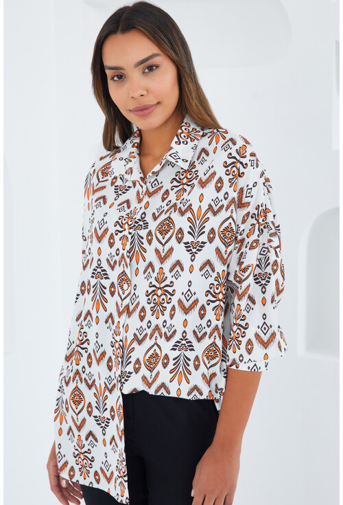 3985 Oversized Satin Shirt