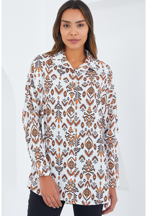 3985 Oversized Satin Shirt