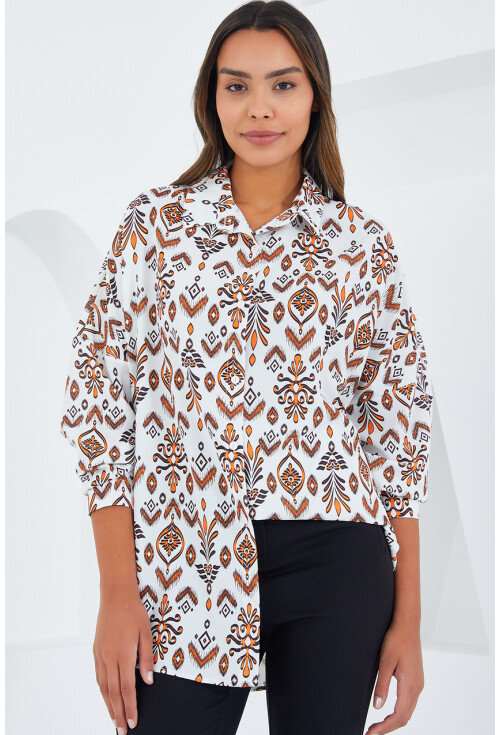 3985 Oversized Satin Shirt