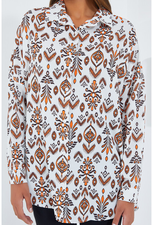 3985 Oversized Satin Shirt