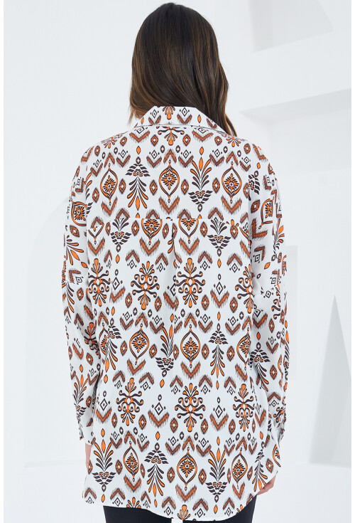 3985 Oversized Satin Shirt