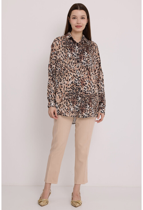 3985 Oversized Satin Shirt