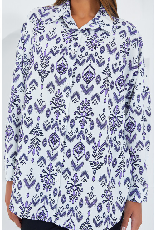 3985 Oversize Saten Gömlek