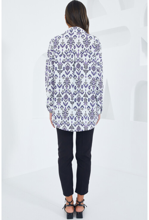 3985 Oversize Saten Gömlek