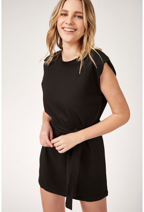 4149 Vatkalı Beli Kuşaklı Tunik