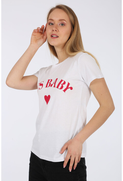 4173 Baskılı Kısa Kol Tshirt