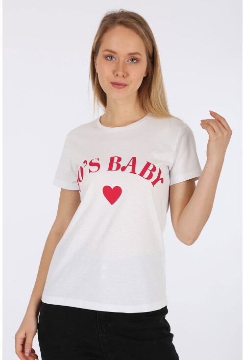 4173 Baskılı Kısa Kol Tshirt