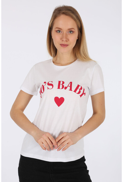 4173 Baskılı Kısa Kol Tshirt