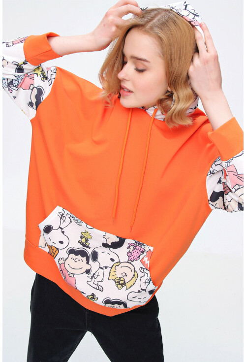 4262 Oversize Cepli Kapşonlu Sweat