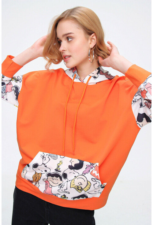 4262 Oversize Cepli Kapşonlu Sweat