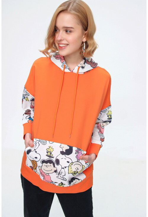 4262 Oversize Cepli Kapşonlu Sweat