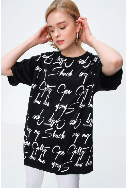 4290 Yazı Baskılı Tshirt