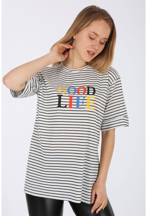 4298 Good Life Baskılı Tshirt