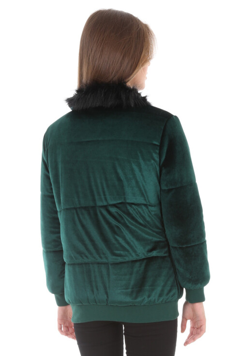 5069 Yaka Kürklü Kadife Mont