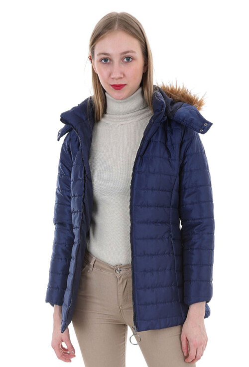 5080 Kürklü Uzun Şişme Mont