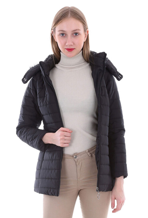 5080 Kürklü Uzun Şişme Mont