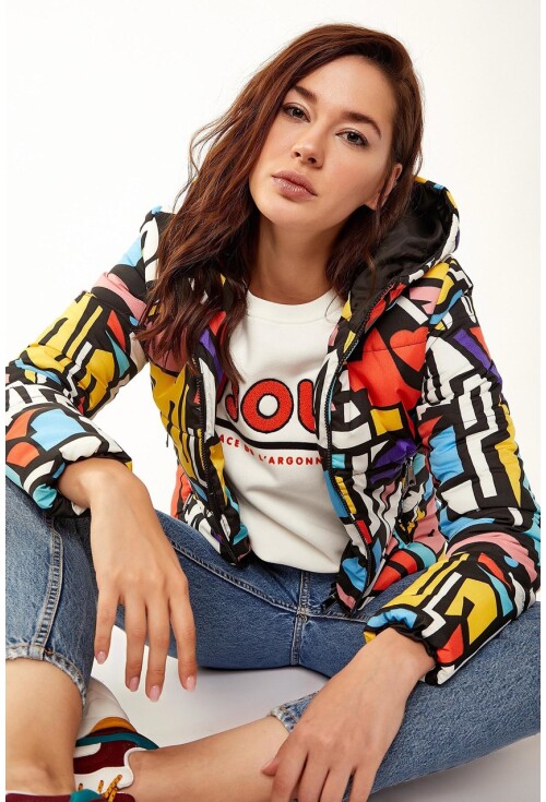 5093 Mix Kapşonlu Şişme Mont