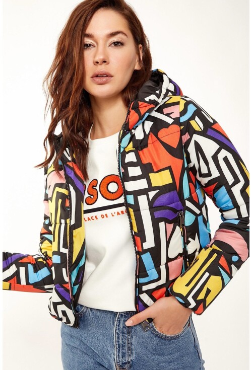 5093 Mix Kapşonlu Şişme Mont