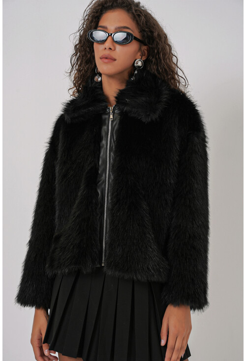 5204 Peluş Kürk Mont