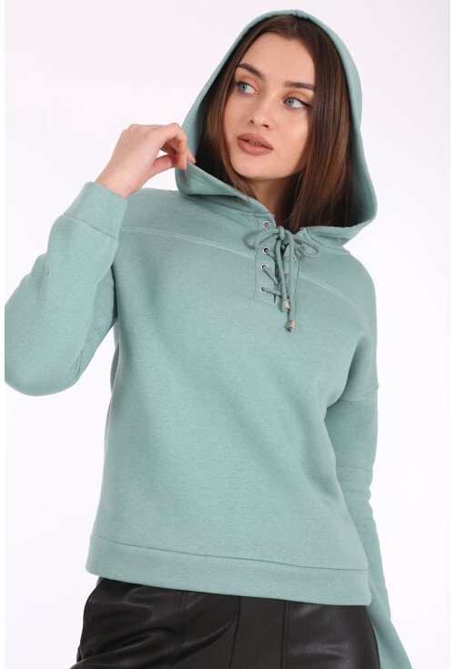 55321 Kapşonlu Önü Bağlamalı Sweat