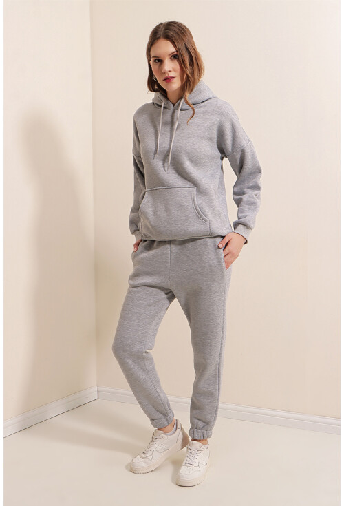 55323 Oversized Hooded Three-Thread Tracksuit