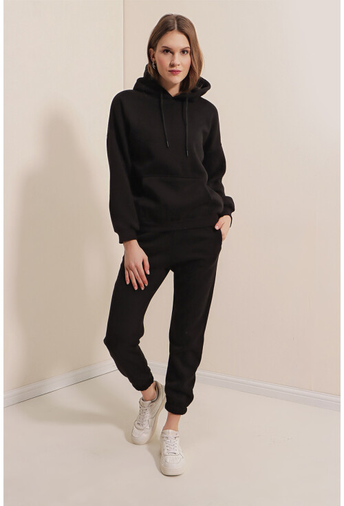 55323 Oversized Hooded Three-Thread Tracksuit