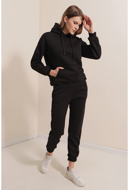 55323 Oversized Hooded Three-Thread Tracksuit