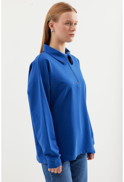 55440 Fermuarlı Sweatshirt