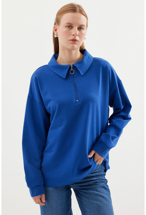 55440 Fermuarlı Sweatshirt