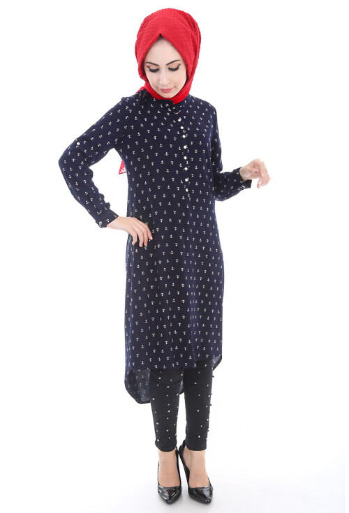 5607 Hakim Yaka Tesettür Tunik