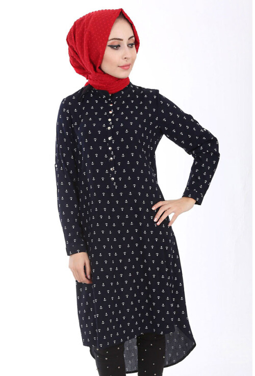 5607 Hakim Yaka Tesettür Tunik